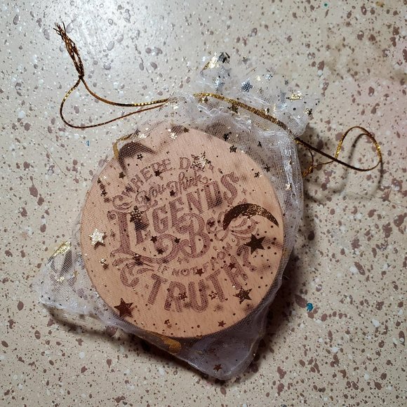 Folding Makeup Vanity Mirror Owlcrate Books  Legends Folding Travel Mirror Wood - Picture 2 of 5